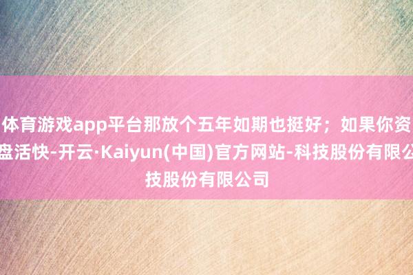 体育游戏app平台那放个五年如期也挺好；如果你资金盘活快-开云·Kaiyun(中国)官方网站-科技股